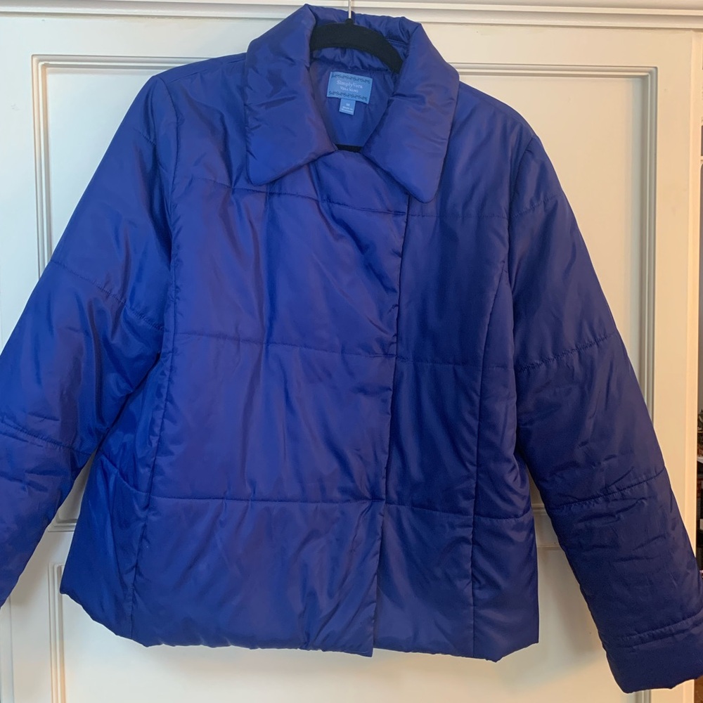 Simply Vera Vera Wang Ladies Royal Blue Quilted Puffer Jacket Size M